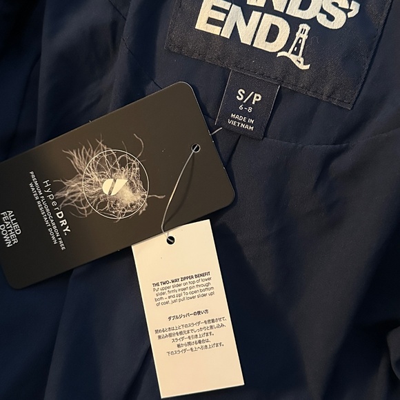 Lands End HyperDry 600 Fill Down Puffer Jacket Women’s Navy Sz Small 6-8 NWT - Picture 12 of 15